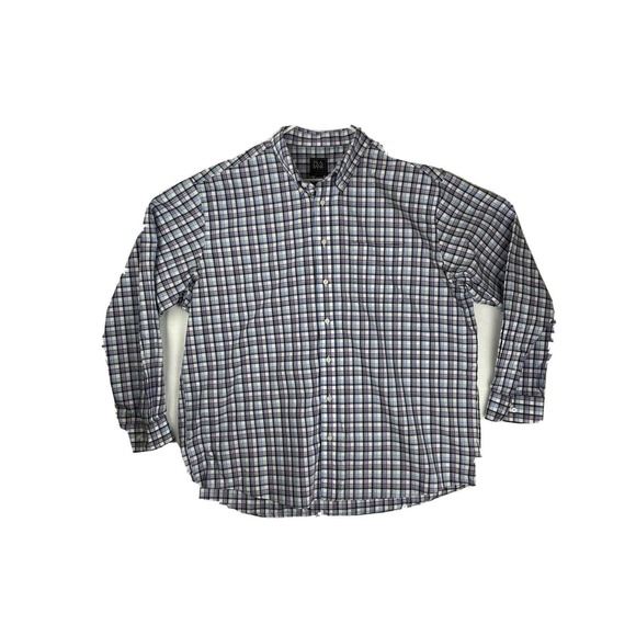 Jos A Bank Travelers Collection Mens Sz XXL Purple/ Blue Button Down Shirt - Picture 1 of 3